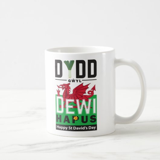 Dydd Gyl Dewi Hapusŵハッピーセントダビッドデイ6 コーヒーマグカップ (右)