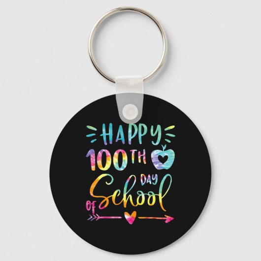 Dye Happy 100th Day Of School先生学生100 キーホルダー (正面)