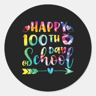 Dye Happy 100th Day Of School先生学生100 ラウンドシール