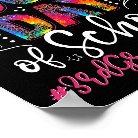 Dye Leopard Happy 100Th Day Of School 3Grade Te ポスター (角)