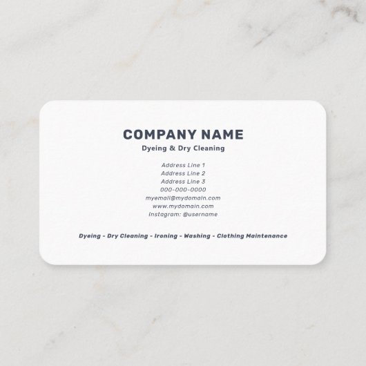 Dyeing & Dry Cleaning 名刺 (裏面)