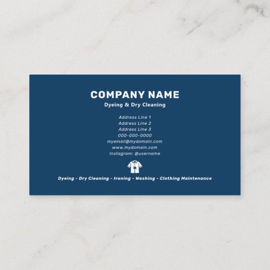 Dyeing & Dry Cleaning Blue 名刺 (裏面)