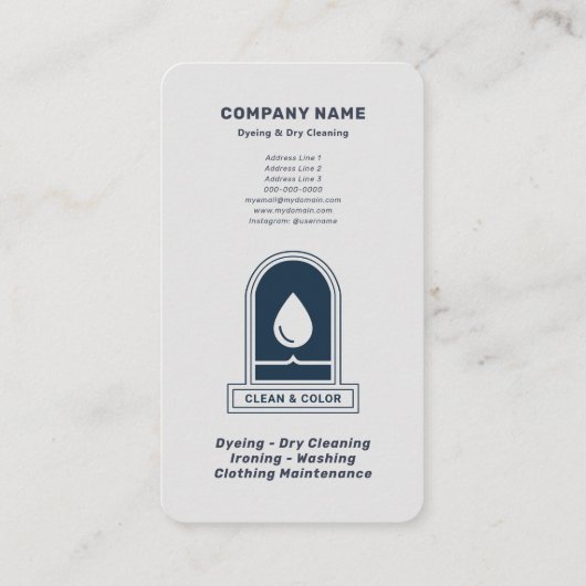 Dyeing & Dry Cleaning Vertical 名刺 (裏面)