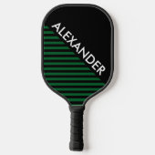 DYIカラーストライプズフォレストグリーンBGブラックCB S ピックルボールラケット (裏面)