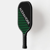 DYIカラーストライプズフォレストグリーンBGブラックCB S ピックルボールラケット (左)