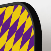 DYIカラー、マルディグラスエメラルドパープル金ゴールドSV ピックルボールラケット (左詳細)