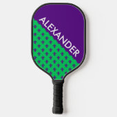 DYIカラー、（紋章の）フラ・ダ・リエメラルドBGパープルCB S ピックルボールラケット (裏面)
