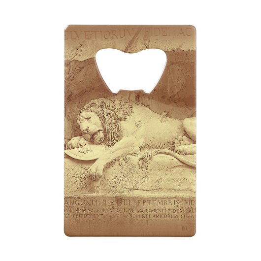 Dying Lion of Luzern - Löwendenkmal クレジットカード栓抜き (裏面)
