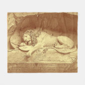 Dying Lion of Luzern - Löwendenkmal フリースブランケット (正面(横))