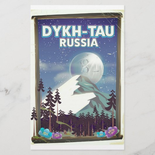 Dykh-Tauロシア旅行ポスター。 便箋 (正面)