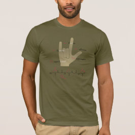 DYLANペプチド、カスタムテキスト入りI-love-Uサイン Tシャツ