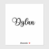 Dylan名 – 手書き書道 シール (シート)