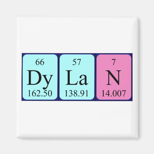 Dylan周期表名磁石 マグネット (正面)