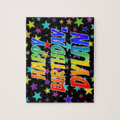 "DYLAN"名、おもしろい"ハッピーバースデー" ジグソーパズル (縦)