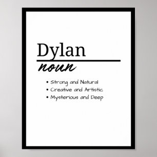 Dylan、男のパーソナライズされた子の名前の定義 ポスター