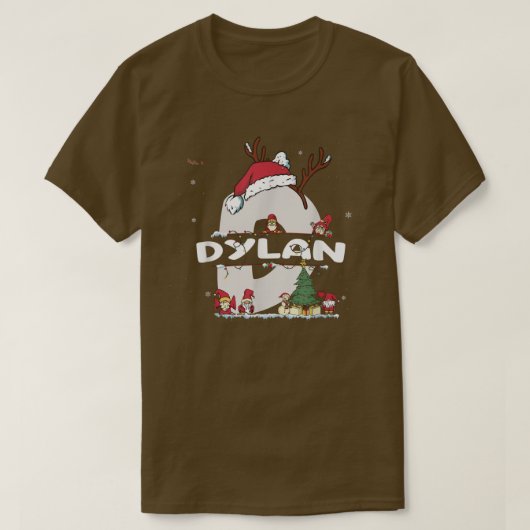Dylan Christmas Shirt w Dylan Name for おもしろいクリスマス Tシャツ (デザイン正面)