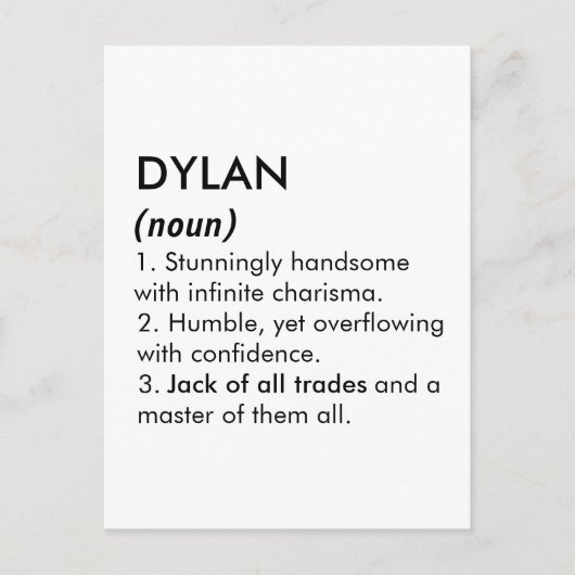 Dylan name, Editable name, Custom name ポストカード (正面)