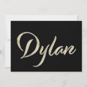 Dylan Name white gold Handwriting Karte カード (正面)