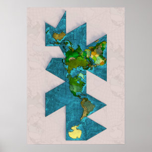 Dymaxionの世界地図 ポスター