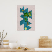 Dymaxionの世界地図 ポスター (キッチン)