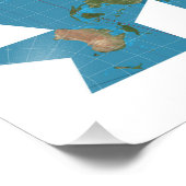 DymaxionワールドマップまたはFullerワールドマップ投影 フォトプリント (角)