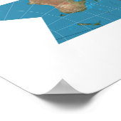 DymaxionワールドマップまたはFullerワールドマップ投影 ポスター (角)