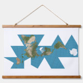 DymaxionワールドマップまたはFullerワールドマップ投影 吊り下げ型タペストリー (正面)