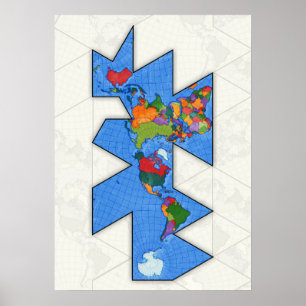 Dymaxion世界地図ポスター ポスター