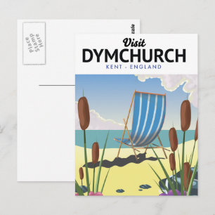 Dymchurch Kent海辺の旅行ポスター ポストカード