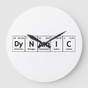 DyNAmIC周期表要素ワードケミストリーアトム ラージ壁時計
