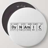 DyNAmIC周期表要素ワード化学原子 缶バッジ (正面&裏面)