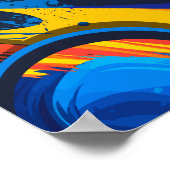 Dynamic Abstract Circles with Bold Colors ポスター (角)