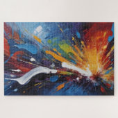 Dynamic Abstract Explosion Colorful Oil Painting ジグソーパズル (横)