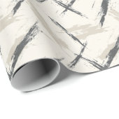 Dynamic Black and Beige Abstract Brushstrokes ラッピングペーパー (ロールコーナー)
