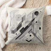 Dynamic Black & White Geometry クッション (ブランケット)