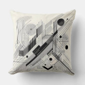 Dynamic Black & White Geometry クッション (正面)