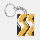 Dynamic Brushstroke Wave Pattern キーホルダー (正面左)