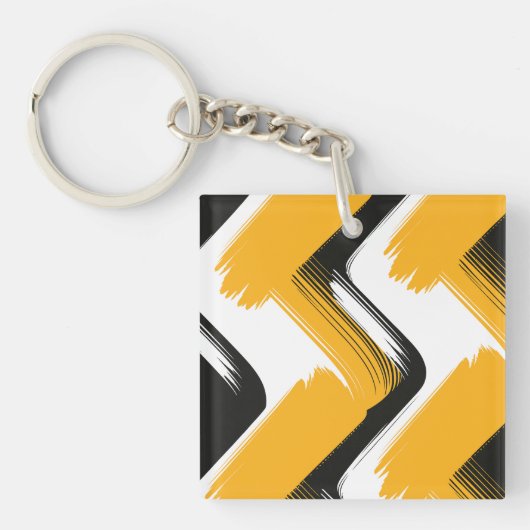 Dynamic Brushstroke Wave Pattern キーホルダー (正面)