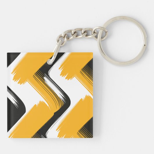 Dynamic Brushstroke Wave Pattern キーホルダー (裏面)