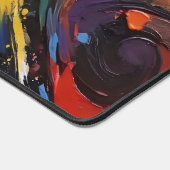 Dynamic Colorful Abstract Impasto Oil Painting デスクマット (コーナー)