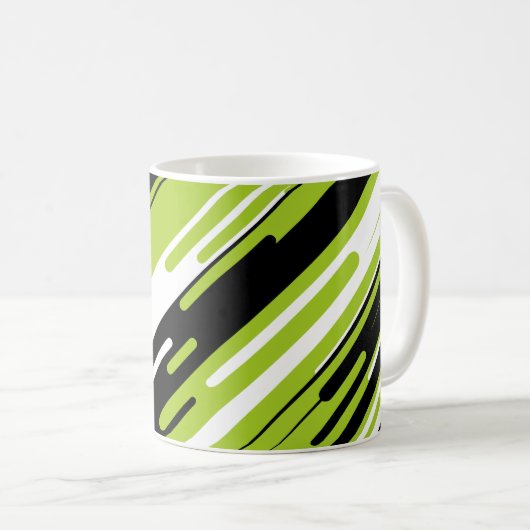 Dynamic Diagonal Striped Abstract Design コーヒーマグカップ (正面右)