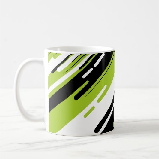 Dynamic Diagonal Striped Abstract Design コーヒーマグカップ (左)