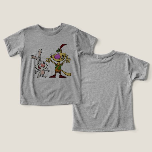 Dynamic Duo - Silly Cat and Rabbit t-shert  bebe (デザイン正面&裏面)