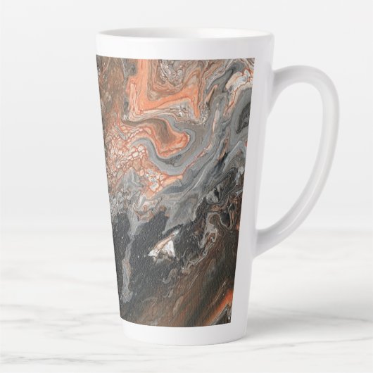 Dynamic Earth Tones and Swirls カフェラテマグ (右)