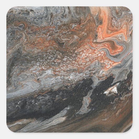Dynamic Earth Tones and Swirls スクエアシール (正面)