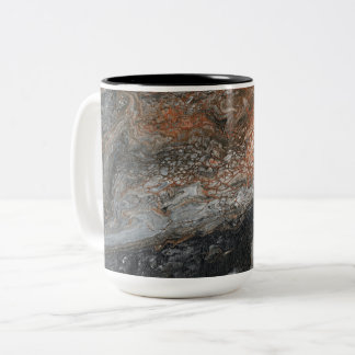 Dynamic Earth Tones and Swirls ツートーンマグカップ