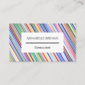 Dynamic Eye Catching Colorful Pinstripes 名刺 (正面)