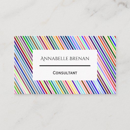 Dynamic Eye Catching Colorful Pinstripes 名刺 (正面)