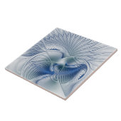Dynamic Fantasy Abstract Blue Tones Fractal Art タイル (側面)