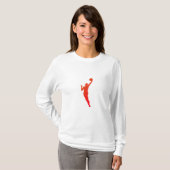 Dynamic Female Basketball Silhouette Design" Tシャツ (正面フル)